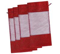 GLEAVI 4 Piezas Bolsa De Botella De Vino De Arpillera Bolso De Yute Bolsa De Vino De Yute Con Cordón De Con Cordón De Arpillera Decoraciones Organza Puerto De Haz