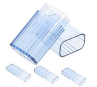 GLEAVI 4 piezas Caja Organizadora Portátil de Algodón y Palillos Almacenamiento Compacto Transparente Azul para Baño y Oficina Caja Multiusos para Bastoncillos y Pequeños Objetos