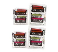 GLEAVI 4 Piezas Cajas de Dulces Retro de Soporte Decorativo de Hip Hop Caja de Casete para Fiesta de Cumpleaños Almacenamiento de Decoración de Eventos para Fiestas y Celebraciones