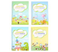 GLEAVI 4 Piezas Cuaderno de Práctica de Escritura en Inglés Papel Reutilizable y Estilo Simple, Adecuado para Mejorar la Caligrafía y Aprendizaje Escolar