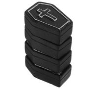 GLEAVI 4 Piezas De Adorno De Lápida Adornos Espeluznantes Ataúd Casas Baratija Pequeño Halloween Mini Casa De Muñecas Accesorios En Miniatura Fiesta Bruja Fantasmal Embrujo