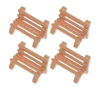 GLEAVI 4 Piezas Silla Tumbona Miniatura de Parque para Micro Paisaje, Abs, 1:200, Caqui, Decoración Versátil y Realista para Habitaciones Infantiles y Escritorio