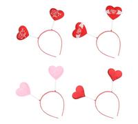 GLEAVI 4piezas Diadema de Corazón Delicada Accesorio Pelo de San Valentín Diademas de Corazones para Damas