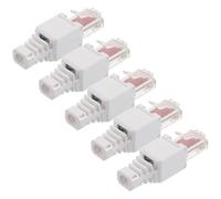 GLEAVI 5 Piezas Conectores Rj45 Cat6 de Paso para Cable Ethernet, Enchufe de Plástico Pc, Fácil Instalación para Cableado de Internet en Oficina y Hogar