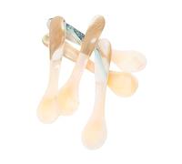 GLEAVI 5 piezas Cucharas Multifuncionales de Nácar para Postres y Café Cucharillas Mango Verde para Yogur Helado y Pasteles Restaurantes y