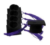 GLEAVI 5 Piezas Decoración del Sombrero del Doctor Graduado Ahorrador Tapón De Vino Lindo Decorativo Miniatura De Graduación Mini Vino Calabaza Cabaña Filtrar Pequeño Borla Púrpura
