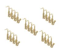 GLEAVI 5 Series Saxofón Artificial De Plástico Dorado para Manualidades DIY De Adorno De Instrumento Musical para Decoración Y Infantil 4 Piezas X 5