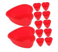 GLEAVI 50 Piezas Moldes de Silicona Forma de Corazón Flexibles y Antiadherentes para Repostería Tartas Pudines y Gelatinas Moldes Compactos para Hornear San Valentín y Ocasiones