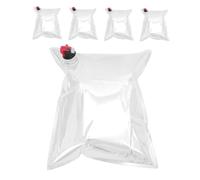 GLEAVI 5piezas Bolsa Portátil para Envasar Vino Tinto de Repuesto para Botellas de Vino de Viaje con Boquilla Reutilizables para Camping y Picnics