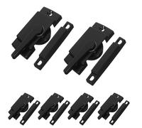 GLEAVI 6 Juegos de Cerraduras de Media Luna para Ventana Corredera Pestillos de Reemplazo en Plástico Reforzado Negro Orificio Central Derecho Bloqueo Seguro para Puertas y Ventanas