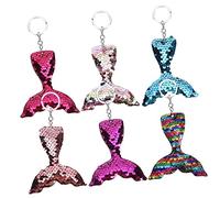 GLEAVI 6 piezas de Sirena Colgante Decorativo y Charm para Bolso Regalo y Ligero para Cumpleaños y Navidad Colores Pastel y Vibrantes Accesorio Resistente y Atractivo para Llaves