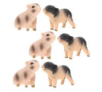 GLEAVI 6 Piezas Figuras de Cerdito Realistas de Miniaturas Sólidas para Decoración de Jardines de Hadas Juguetes Educativos para Adornos