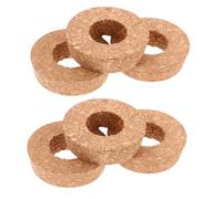 GLEAVI 6 Piezas Tapas de Corcho para Jarrones de Vidrio con Orificio Central Tapones de Madera para Macetas Hidropónicas Cubiertas para Terrarios y Floreros Colgantes
