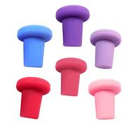 GLEAVI 6 piezas Tapones de Silicona Reutilizables para Botellas de Vino de y Herméticos Compatible con Vinos y Bebidas Azul Rojo Rosa
