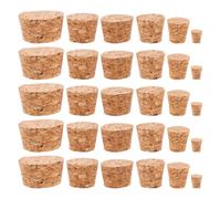 GLEAVI 72 tapones de corcho cónicos para botellas, 6 tamaños, tapones de corcho de madera blanda natural, tapas reutilizables para botellas, manualidades, vino, cerveza y frascos de vidrio.
