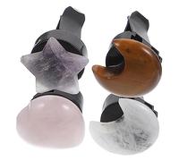 GLEAVI 8piezas Clips De Ventilación De Cristales Naturales Para Automóviles Formas De Luna Corazón y Estrella Accesorios Decorativos y Para Mejorar El Interior Del Vehículo