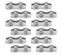 GLEAVI Abrazaderas de Cable M3 de Acero Inoxidable 304 Doble Perno para Cables de 2-2,5 Mm, Pack de 12 Unidades, Clips Metálicos Resistentes para Fijación, Elevación y Reparación