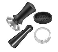 GLEAVI Accesorios para Espresso Inoxidable con Precisa Tamper Manual Anillo Dosificador Magnético y Agitador Alfombrilla para Prensar Café Kit Profesional para Preparación de Café