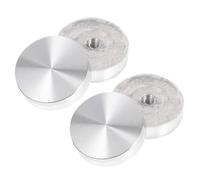 GLEAVI Adaptadores Circulares de Aleación de Aluminio Grueso Plateado 60 MM M8 Rosca para Tableros de Mesas de Cristal Discos Redondos Sólidos de Aluminio para Mesas de Centro 4