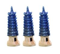 GLEAVI Adorno de Botella Paisaje Baliza Azul de Resina 3 Piezas | Acabado Artesanal, Forma de Faro, para Botellas Ecológicas y Accesorio Decorativo de Escena
