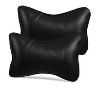 GLEAVI Almohadas Cervicales para Coche 2 Piezas Negras, Cojines Ergonómicos de Hueso Transpirables para Viaje y Uso Diario, Soporte para Cuello en Todas las Estaciones, Accesorios