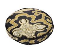 GLEAVI Almohadilla para Cuenco Sonoro Negro de Algodón Ligero Diseño Tradicional Redondo, Cojín Decorativo para Cuenco Tibetano Adecuado para Decoración de Templo Budista