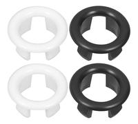 GLEAVI Anillo de Desbordamiento para Lavabo de Baño 10 Piezas (5 Anillos Huecos Negros 5) Compatibles Fregadero, Cubierta Antidesbordamiento para Accesorios de Baño y Cocina