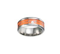 GLEAVI Anillo de Pareja Unisex Diseño de Electrocardiografía y Noctilucencia, Acero Inoxidable, Talla 7, Elegante para Ceremonia de Boda o Fiesta