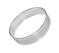 GLEAVI Anillo para Tartas Perforado Inoxidable Molde para Hornear Tartaletas Quiches Mousse y Pasteles Herramienta de Cocina Resistente y Fácil de Limpiar