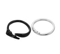 GLEAVI Anillos de Ajustables Diseño de Ángel y Demonio Juego de 2 de Aleación de Zinc Superficie Lisa y Resistente y Obsequio de Aniversario para Uso Diario