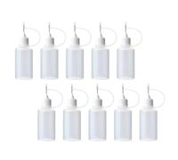 GLEAVI Aplicadoras de Pegamento Líquido 10 Botellas Color Aleatorio Punta de Aguja Metálica de 30ml, Botella de Plástico Fácil de Exprimir para Manualidades y Quilling