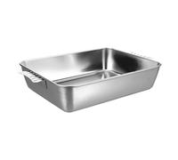 GLEAVI Bandeja de Asar Inoxidable Grande Placa Rectangular para Catering para Cocinar y Verduras y Portátil para Restaurantes