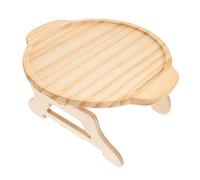 GLEAVI Bandeja Redonda de Bambú con Patas Plegables Mesa para Brazo de Sofá Multifuncional para Aperitivos y Cama Soporte Portátil Resistente y Ligero para Salón y Exteriores