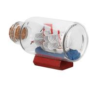 GLEAVI Barco Pirata en Botella de Vidrio Mini sin Luz, Decoración Náutica de Escritorio Mediterránea para Hogar, Adorno Artesanal de Mesa Estilo Costero, Obsequio Recuerdo Único