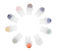 GLEAVI Bolas de Rodillo de Piedra de Jade Natural para Botellas de Aceite Esencial, 10 Piezas Multicolor, Aplicador Recargable Compatible con Botellas de Ámbar para Aromaterapia y
