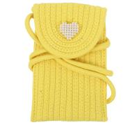 GLEAVI Bolso Bandolera De Hombro Para Mujer, Bolso Ligero Pequeño De Rafia Trenzada, Mini Cartera Para Teléfono Color Amarillo, Adecuado Para Viaje y Uso Diario