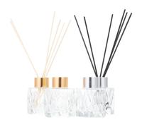 GLEAVI Botellas de Vidrio para Difusores de Aceites Esenciales 50ml Diseño de Diamante, Set de 4 Piezas Varillas de Difusión para Decoración del Hogar y Meditación Color Color Aleatorio