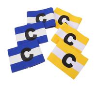 GLEAVI Brazaletes de Capitán de Fútbol Ajustables de Nailon Elástico 6 Unidades 3 Amarillos 3 Azules Banda Ligera y Resistente para Entrenamiento Juvenil y Partidos al Aire Libre