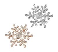 GLEAVI Broche de Copo de Nieve Navideño 2 Piezas Alfileres Decorativos de Aleación Gemas de Imitación Accesorios de Moda para Ropa de Mujer en Fiestas y Celebraciones