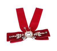 GLEAVI Broche de Lazo Vintage Pedrería Brillante Color Vino Tinto Accesorio Decorativo para Abrigos y Uniformes Escolares Prendedor Retro para Mujer Elegante y Versátil