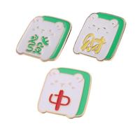 GLEAVI Broche de Mahjong Chino 3 Piezas Pin de Solapa Carácter Chino en Esmalte para Mujer Insignia de Ropa y Sombrero Accesorio de Broche Suerte