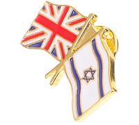 GLEAVI Broche de Metal Bandera del Reino Unido e Israel Emblema Patriótico Ligero y Compacto Accesorio Decorativo para Ropa Mochilas y Sombreros Pin Estético de Aleación para Uso