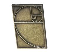 GLEAVI Broche Metálico Dorado Diseño de Proporción Áurea, Pin de Solapa Gráfico Digital, Insignia Vintage Medieval para Profesores y Accesorios de Ropa, Mochila y Bolso, Obsequio