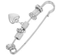 GLEAVI Broche Vintage para Suéter y Cárdigan Hebilla de Capa Retro Accesorio de Bufanda Plateado Colgante de Corazón Diseño Grande y Elegante para Mujer Decoración Adecuado para Ropa