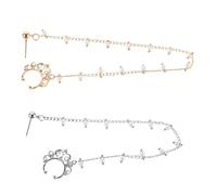 GLEAVI Cadena para Nariz Borla de Perla Sintética 2 Piezas Aros Colgantes Punk Chic para Mujer Joyería Hipoalergénica para Piercing Nasal Decoración para Eventos y Uso Diario
