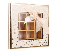 GLEAVI Caja de Chocolate Vacía Beige de 25 Compartimentos para Embalaje de Golosinas y Dulces Caja de Embalaje de Chocolate para Cumpleaños y San Valentín Packaging para Regalos y