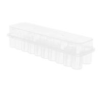 GLEAVI Caja Organizadora de Plástico Transparente de 3 Ml, Estuche 24 Compartimentos para Almacenamiento Seguro y Portátil, Rejilla para Tubos de Ensayo, Uso en Laboratorio y Viaje