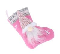 GLEAVI Calcetín Decorativo Colgante para Navidad Bolsa de Medias Creativa Diseño de Muñeca sin Rostro Tamaño Adecuado para Regalos y Dulces Color Gris y Blanco 1 Pieza