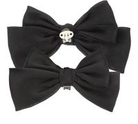 GLEAVI Clips Decorativos para Zapatos de Mujer Lazo Negro de Tejido, Accesorios Reutilizables para Tacones Altos y Botas en Compromiso y Día de San Valentín