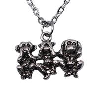 GLEAVI Collar Colgante de Mono Tres Sabios Accesorio para Mujer Diseño Animal Simbólico Práctico y Duradero Joyería para Bodas Fiestas y Uso Diario Collar de Animales Elegante